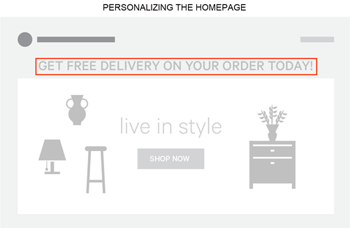 Illustration of an online retailer's homepage with a 'Free Delivery' offer banner at the top