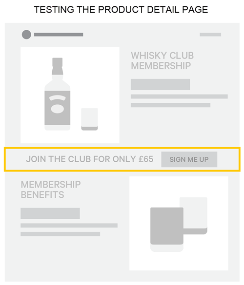 Banner soliciting membership club sign-up on the membership product details page