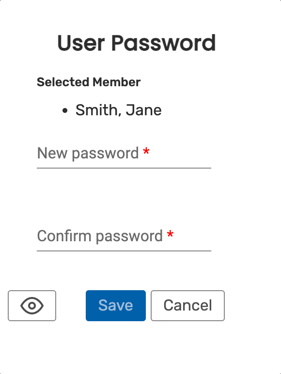 User password form