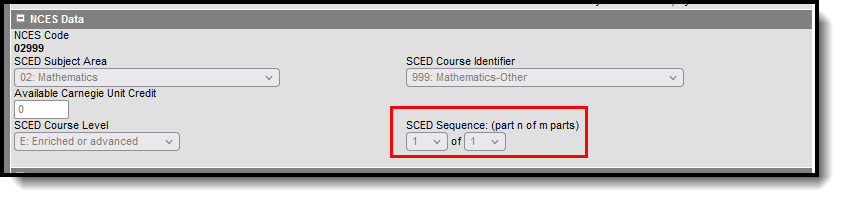 Screenshot of SCED Sequence.
