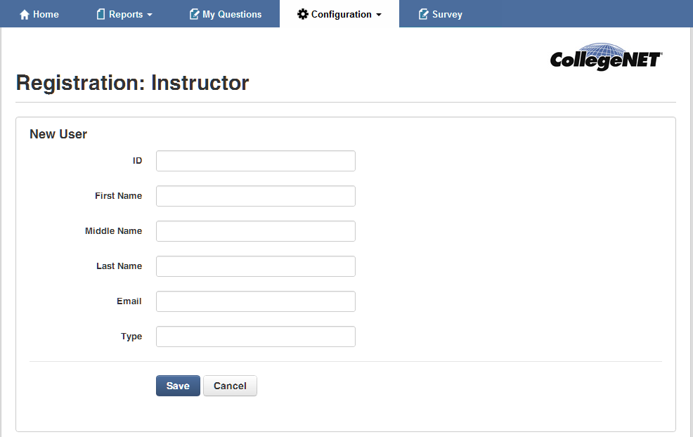 Registration: instructor new user fields