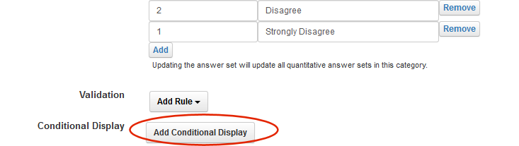 add conditional display button