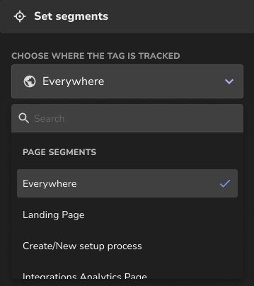 Task segment menu options