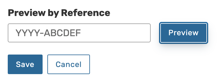 event reference id field and preview button