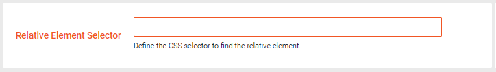 Callout of the Relative Element Selector field