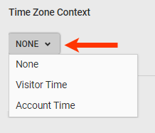 The options in the Time Zone Context selector