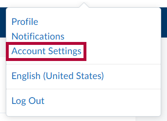 IIdentifies Account Settings Option 