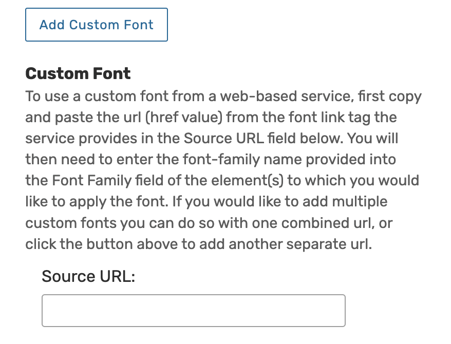 Custom font source URL