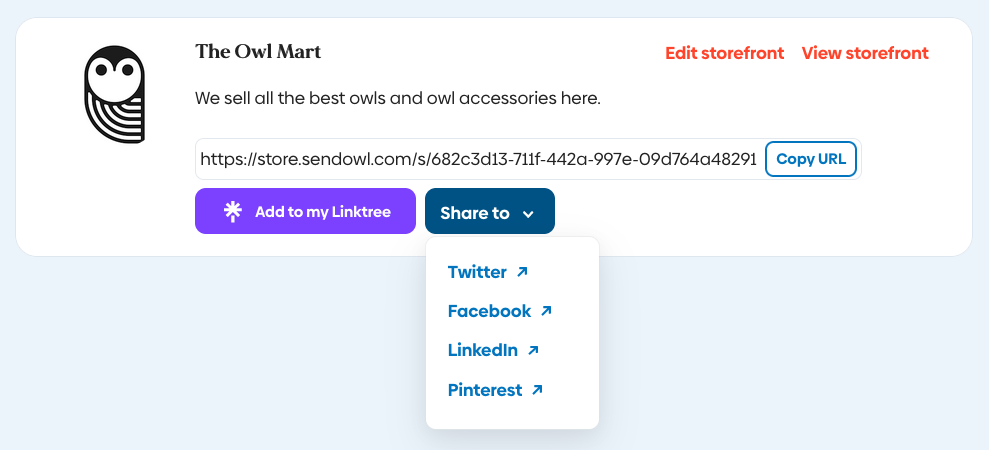 Creating your SendOwl storefront | SendOwl