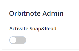 Activate Snap&Read toggle