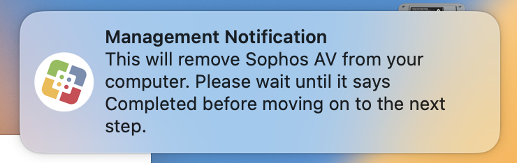 mac notification that the migration is running