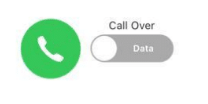 A Call Icon next to a Toggle Icon that says Call over Data