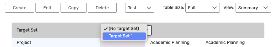 Selecting target set