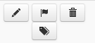Icons left to right: Edit, Publish, Delete, Clone.