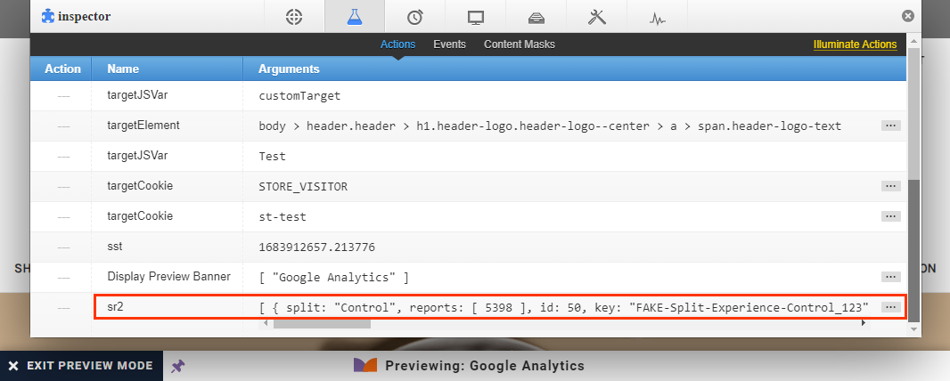 Callout of the 'Google Analytics 4' message resulting from the 'console.log()' method used in the GA4 report's code