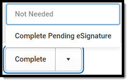 Screenshot of the complete pending eSignature button.