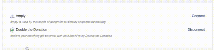 Corporate Donation Matching Settings - Initial