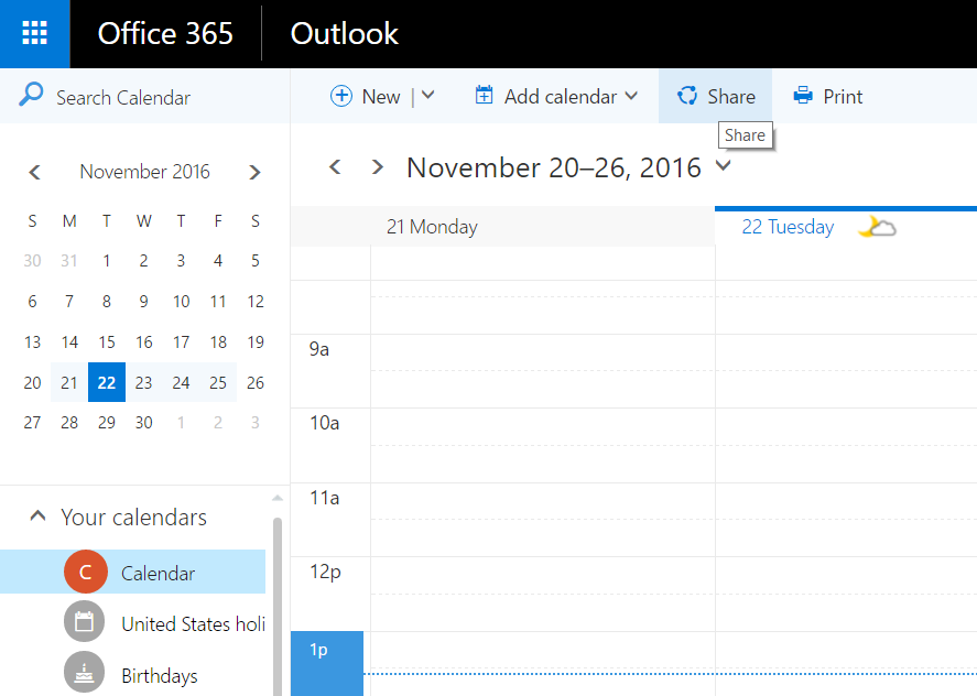 Outlook web app delegate access