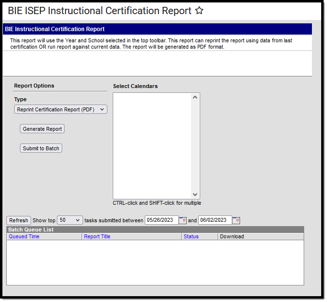 Screenshot of the ISEP Instructional Certification Report Editor.