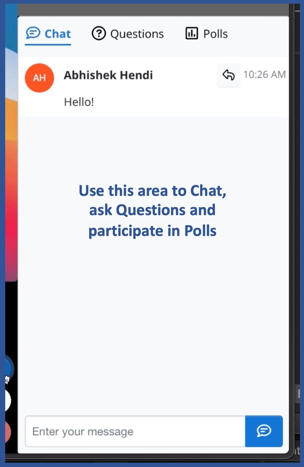 Screenshot of chat and poll box.