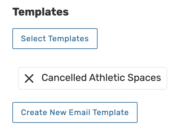 Create new email template button within the scenario editing page