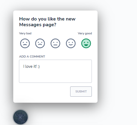 Userlane Survey popup prompt message