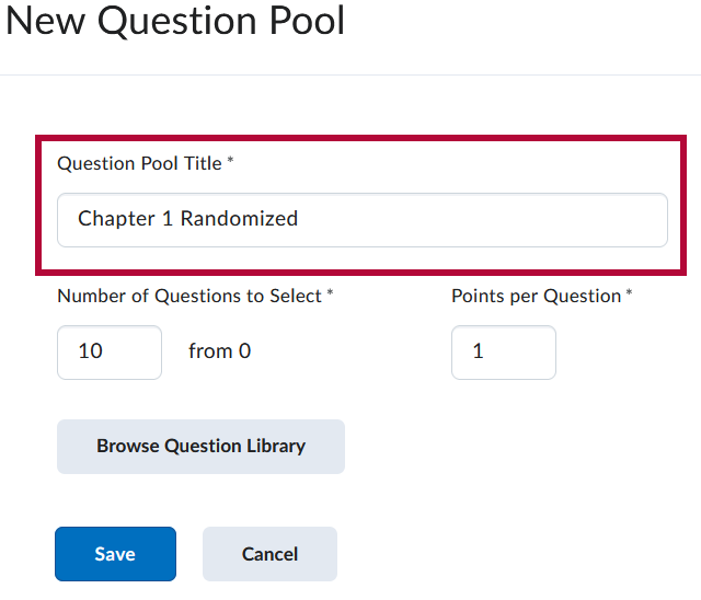 Identifies the Question Pool Title field.