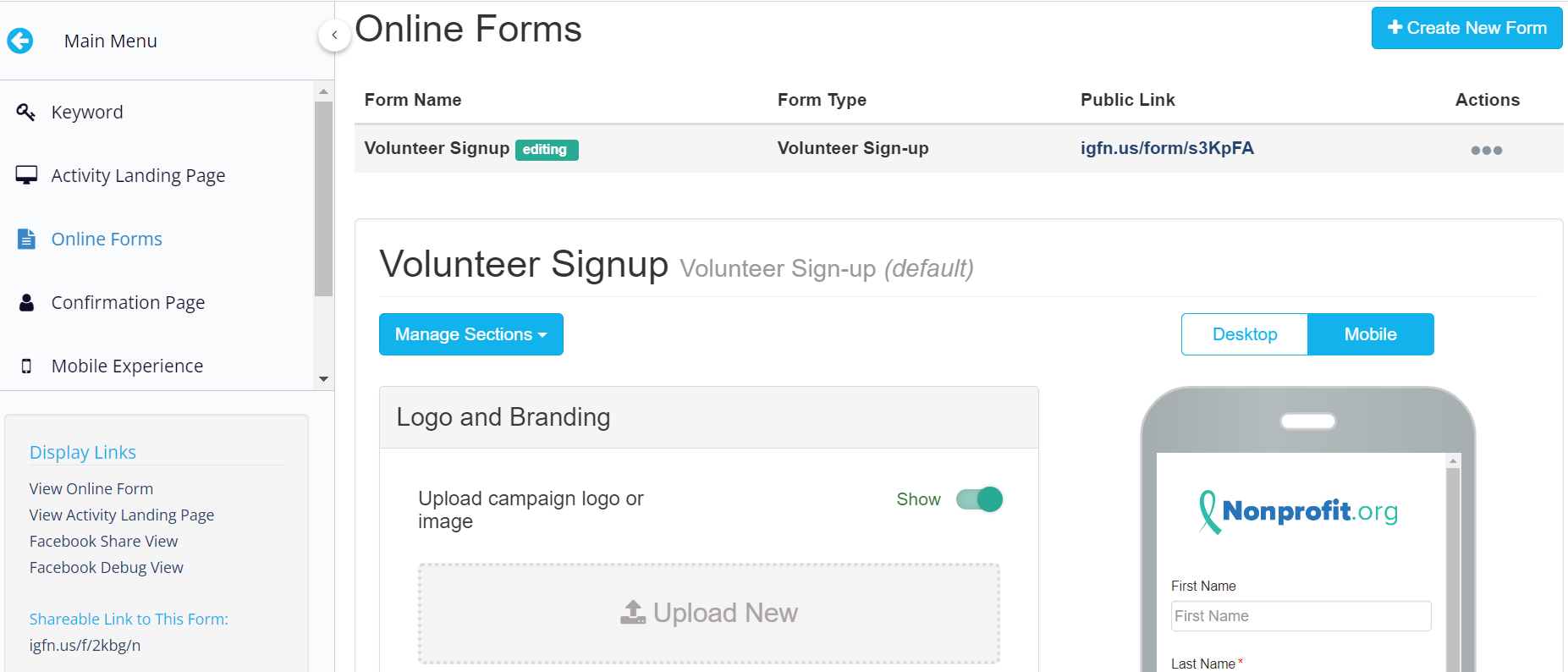Volunteer Sign Up Form