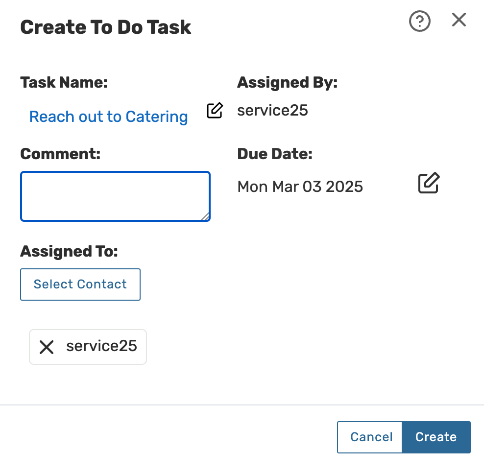 To Do task form