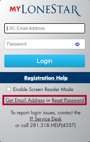 Identifies forgot username and password links.