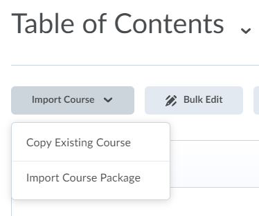 Shows Import Course button and options.