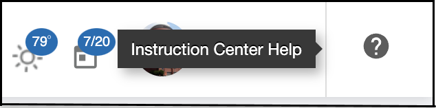 Instruction Center Help Button