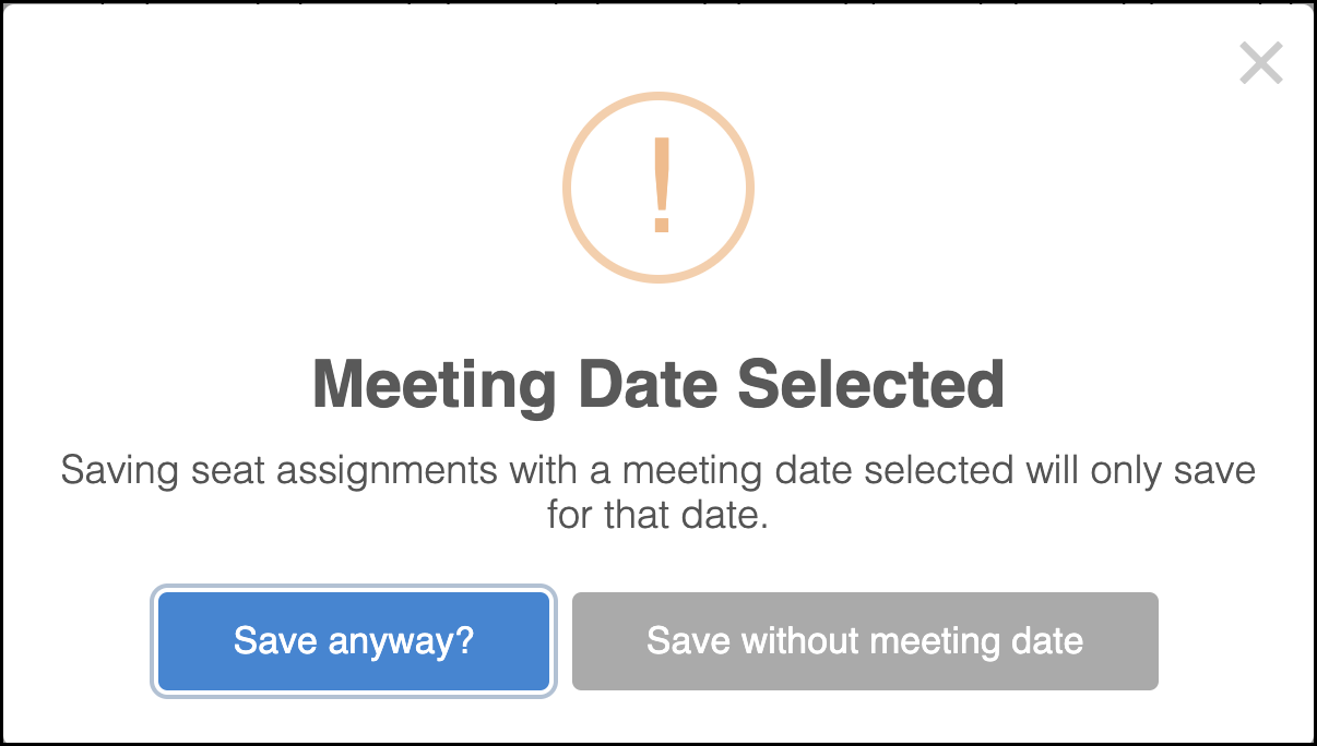 Seating Mode With Date Selected