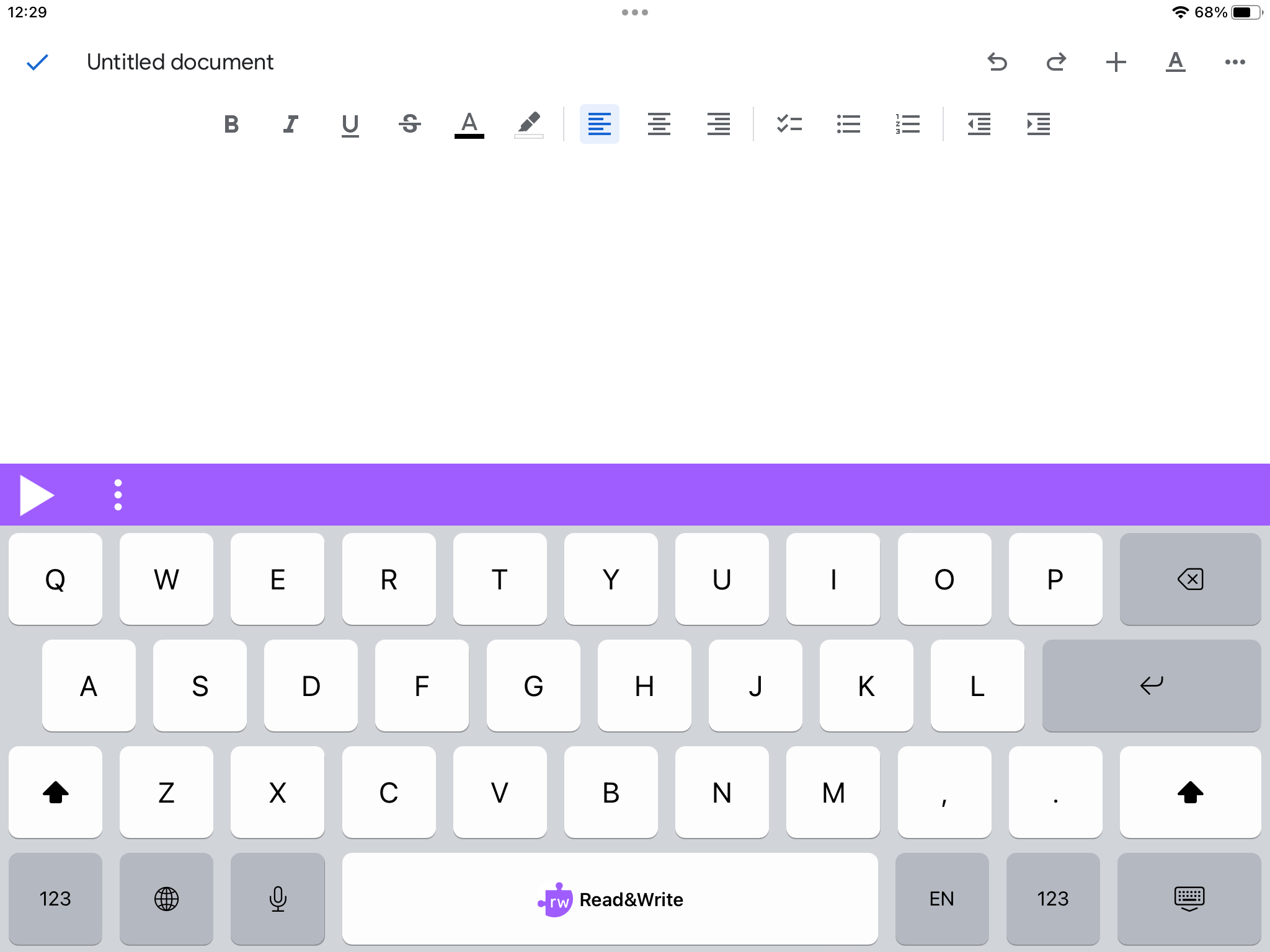 Read&Write for iOS keyboard