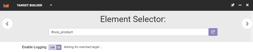 The Element Selector panel of Target Builder