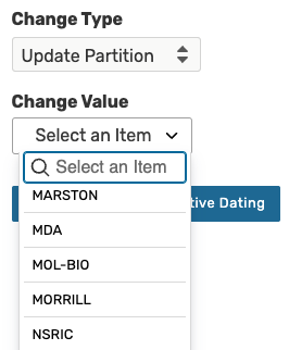 Choose from a dropdown list of partitions.