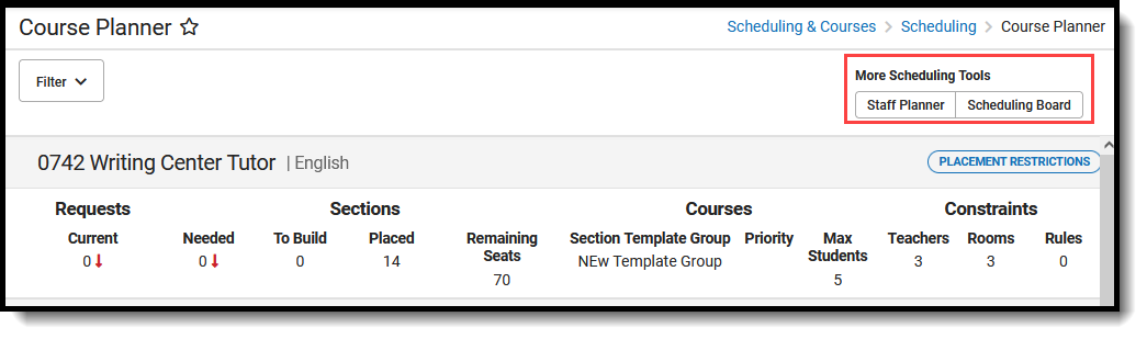 Screenshot of the Staff Planner and Schedulig Board buttons. 
