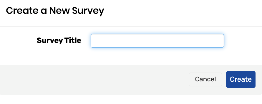 Create a new survey window