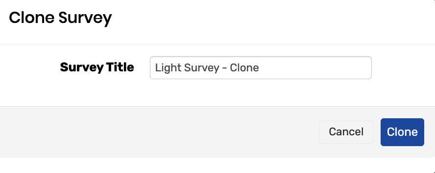 Clone survey window