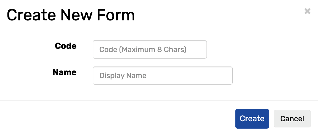 Create new form window