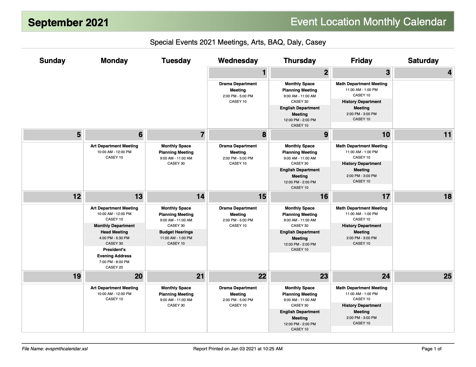 Event location monthly calendar example
