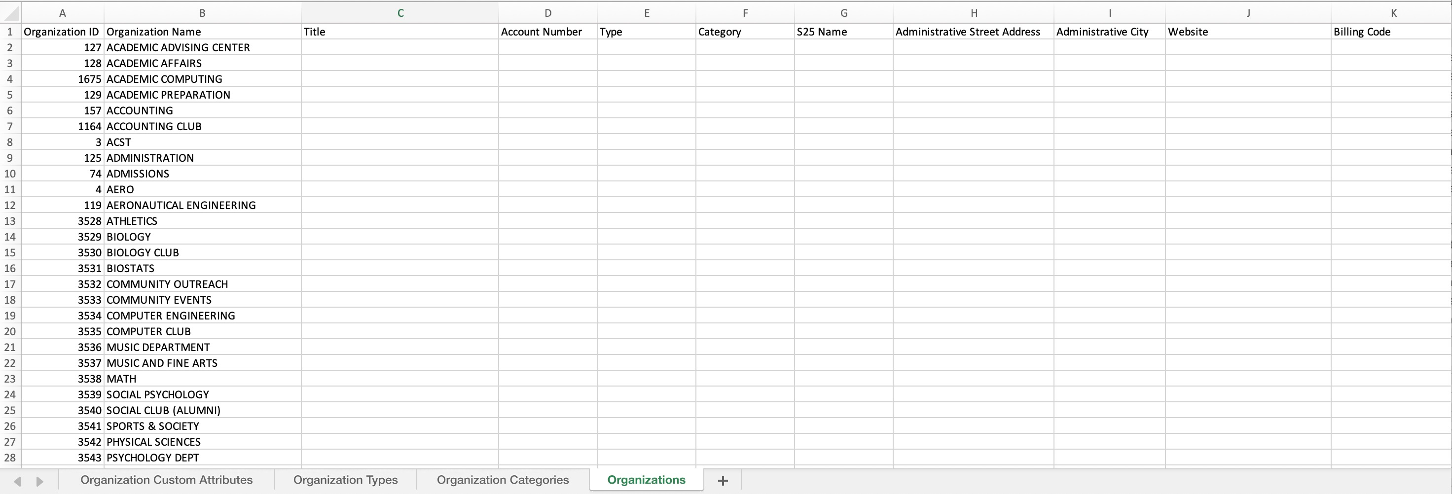 Import tool template organizations excel example