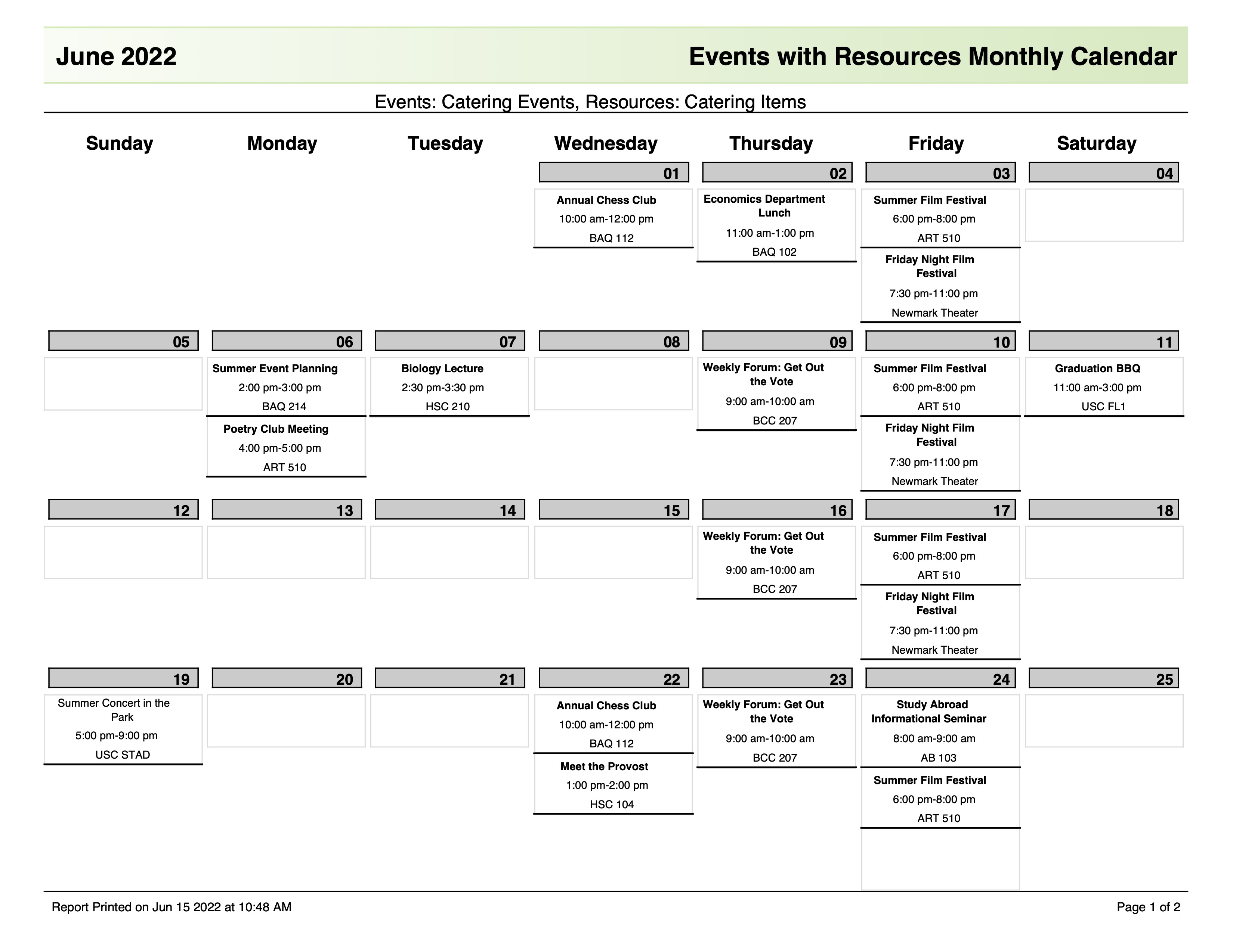Events with resources monthly calendar example