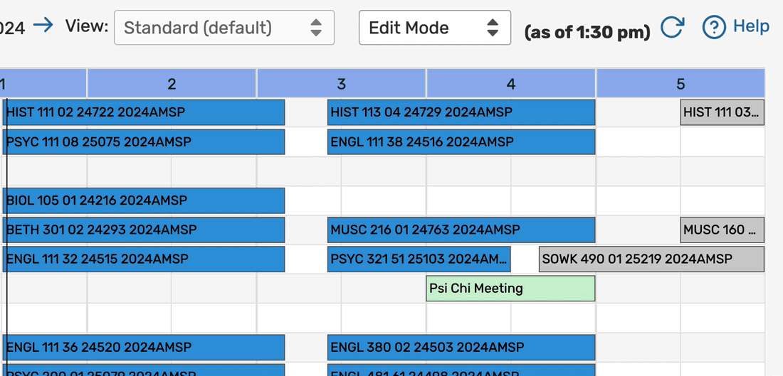 You can drag the event block to a new date and time in the Schedule availability grid.