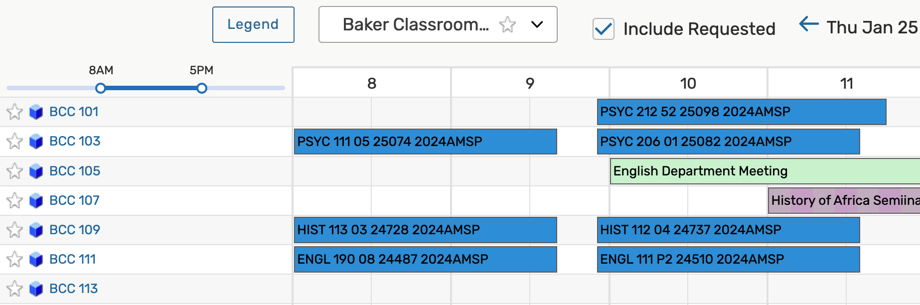 Color coded events in availability view