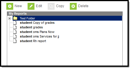 screenshot showing an example of a newly created folder