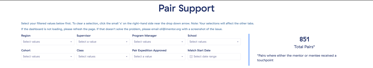 A screenshot of a pair support form

Description automatically generated
