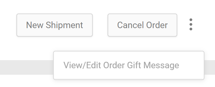 The View/Edit Order Gift Message button on a shipment