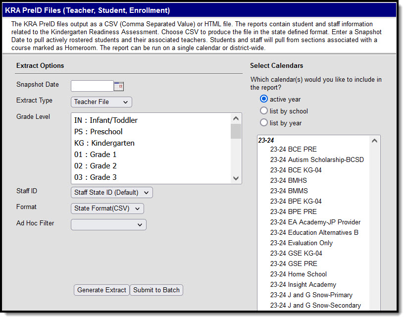 Screenshot of the KRA PreID files extract editor. 