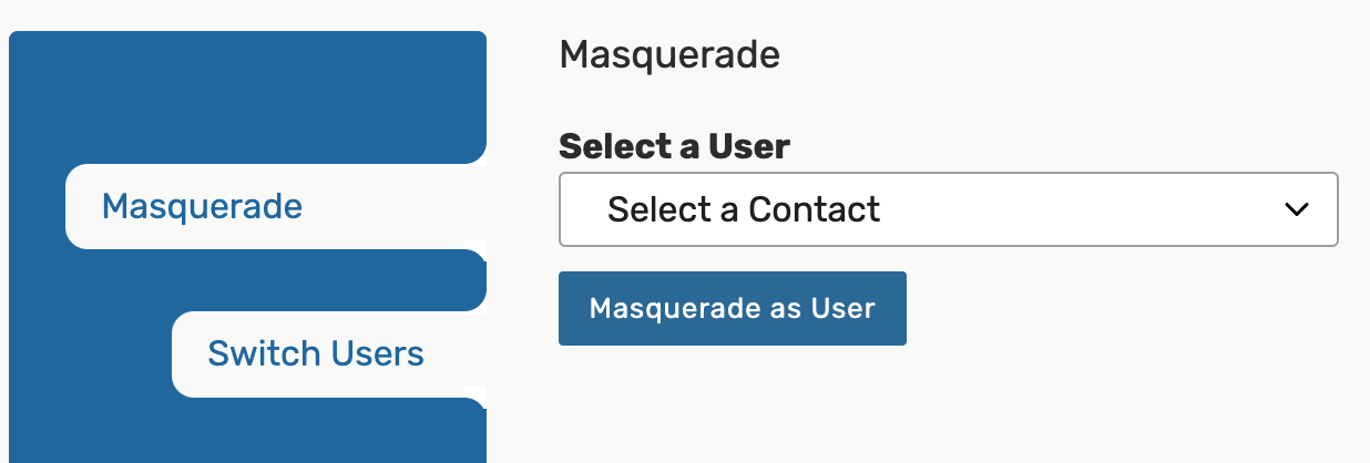 Begin masquerading by going to masquerade > switch users